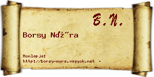 Borsy Nóra névjegykártya